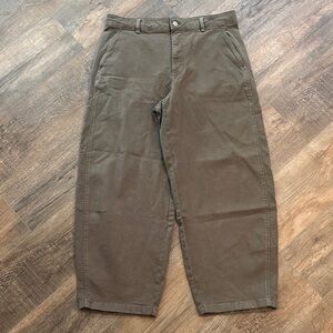 Everlane Women's Size 14 Super Wide Leg Organic Cotton Colored Jeans Sage‎ Green